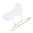 Set Of 2 PCS Lovely Baby Girls Artificial Feather Headband With Hair Wing Photo Props White + Green