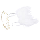 Set Of 2 PCS Lovely Baby Girls Artificial Feather Headband With Hair Wing Photo Props White + Gold