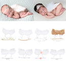 Set Of 2 PCS Lovely Baby Girls Artificial Feather Headband With Hair Wing Photo Props White + Gold