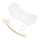 Set Of 2 PCS Lovely Baby Girls Artificial Feather Headband With Hair Wing Photo Props White + Gold