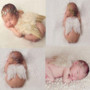 Set Of Creative Fashionable Artificial Feather Wing + Headband Costume Photo Prop Outfits White+Silver