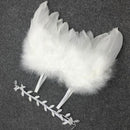 Set Of Creative Fashionable Artificial Feather Wing + Headband Costume Photo Prop Outfits White+Silver