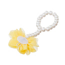 Cute Baby Girl Ribbon flower Chiffon Barefoot Sandals Shoes Beach Party Supplies Yellow 14cm