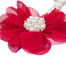 Cute Infant Baby Toddler Chiffon Flower Beach Party Barefoot Sandals Red