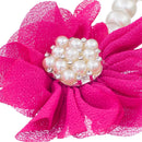 Cute Infant Baby Toddler Chiffon Flower Beach Party Barefoot Sandals Rose Red