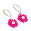 Cute Infant Baby Toddler Chiffon Flower Beach Party Barefoot Sandals Rose Red