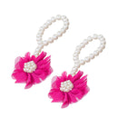 Cute Infant Baby Toddler Chiffon Flower Beach Party Barefoot Sandals Rose Red