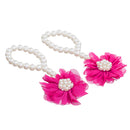Cute Infant Baby Toddler Chiffon Flower Beach Party Barefoot Sandals Rose Red
