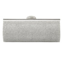 Crystal Diamante Two Inner Pouches Handheld Clutch Bag With Metal Chain Wedding Party Supplies Silver