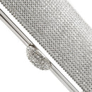 Crystal Diamante Two Inner Pouches Handheld Clutch Bag With Metal Chain Wedding Party Supplies Silver