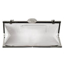 Crystal Diamante Two Inner Pouches Handheld Clutch Bag With Metal Chain Wedding Party Supplies Silver