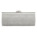 Crystal Diamante Two Inner Pouches Handheld Clutch Bag With Metal Chain Wedding Party Supplies Silver