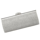 Crystal Diamante Two Inner Pouches Handheld Clutch Bag With Metal Chain Wedding Party Supplies Silver