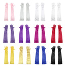 Women Ladies Fashionable Opera Evening Wedding Bridal Prom Party Long Satin Gloves 1 Pair White