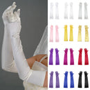 Women Ladies Fashionable Opera Evening Wedding Bridal Prom Party Long Satin Gloves 1 Pair White