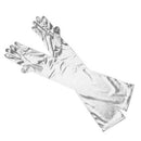 Women Ladies Fashionable Opera Evening Wedding Bridal Prom Party Long Satin Gloves 1 Pair Silver