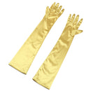 Women Ladies Fashionable Opera Evening Wedding Bridal Prom Party Long Satin Gloves 1 Pair Gold