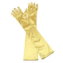 Women Ladies Fashionable Opera Evening Wedding Bridal Prom Party Long Satin Gloves 1 Pair Gold