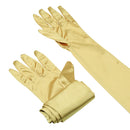 Women Ladies Fashionable Opera Evening Wedding Bridal Prom Party Long Satin Gloves 1 Pair Gold