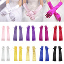 Women Ladies Fashionable Opera Evening Wedding Bridal Prom Party Long Satin Gloves 1 Pair Red