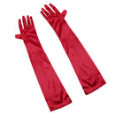 Women Ladies Fashionable Opera Evening Wedding Bridal Prom Party Long Satin Gloves 1 Pair Red