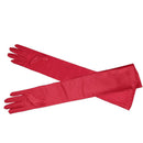 Women Ladies Fashionable Opera Evening Wedding Bridal Prom Party Long Satin Gloves 1 Pair Red