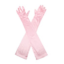 Women Ladies Fashionable Opera Evening Wedding Bridal Prom Party Long Satin Gloves 1 Pair Pink