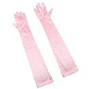 Women Ladies Fashionable Opera Evening Wedding Bridal Prom Party Long Satin Gloves 1 Pair Pink