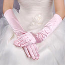 Women Ladies Fashionable Opera Evening Wedding Bridal Prom Party Long Satin Gloves 1 Pair Pink