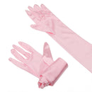 Women Ladies Fashionable Opera Evening Wedding Bridal Prom Party Long Satin Gloves 1 Pair Pink