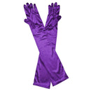 Women Ladies Fashionable Opera Evening Wedding Bridal Prom Party Long Satin Gloves 1 Pair Purple