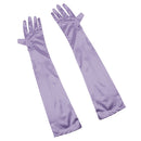 Women Ladies Fashionable Opera Evening Wedding Bridal Prom Party Long Satin Gloves 1 Pair Light Purple