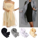Elegant Stunning Silky Iridescent Wrap Stole Shawl Scarf Wedding Bridal Evening Wear Ball Party Prom Supplies White