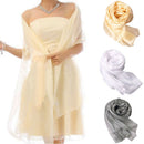 Elegant Stunning Silky Iridescent Wrap Stole Shawl Scarf Wedding Bridal Evening Wear Ball Party Prom Supplies White