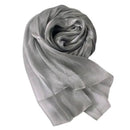 Women Girls Ladies Elegant Silky Wrap Stole Shawl Scarf Silver Grey
