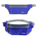 Men Outdoor Sports Hiking Camping Phone Pen Money Storage Holder 3 Zipper Pocket Charms Waist Belt Bag Hip Bag Blue