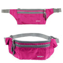 Men Outdoor Sports Hiking Camping Phone Pen Money Storage Holder 3 Zipper Pocket Charms Waist Belt Bag Hip Bag Rose Red