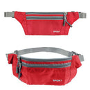 Men Outdoor Sports Hiking Camping Phone Pen Money Storage Holder 3 Zipper Pocket Charms Waist Belt Bag Hip Bag Red