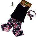 Set Of Baby Girls Comfortable Fashionable Floral Cotton Blend T-Shirt Pants Headband 130