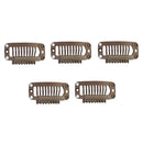 Synthetic Straight Texture Hair Extension Snap Clips Hair Decor Head Accessory 32mm Brown PACK OF 5PCS