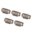 Synthetic Straight Texture Hair Extension Snap Clips Hair Decor Head Accessory 32mm Brown PACK OF 5PCS