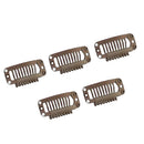Synthetic Straight Texture Hair Extension Snap Clips Hair Decor Head Accessory 32mm Brown PACK OF 5PCS