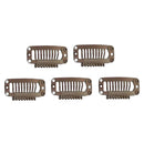 Synthetic Straight Texture Hair Extension Snap Clips Hair Decor Head Accessory 32mm Brown PACK OF 5PCS