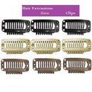 Synthetic Straight Texture Hair Extension Snap Clips Hair Decor Head Accessory 32mm Beige PACK OF 5PCS