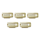 Synthetic Straight Texture Hair Extension Snap Clips Hair Decor Head Accessory 32mm Beige PACK OF 5PCS