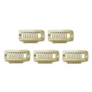 Synthetic Straight Texture Hair Extension Snap Clips Hair Decor Head Accessory 32mm Beige PACK OF 5PCS
