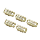 Synthetic Straight Texture Hair Extension Snap Clips Hair Decor Head Accessory 32mm Beige PACK OF 5PCS