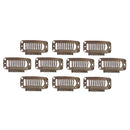 Synthetic Straight Texture Hair Extension Snap Clips Hair Decor Head Accessory 32mm Brown PACK OF 10PCS