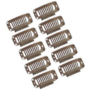 Synthetic Straight Texture Hair Extension Snap Clips Hair Decor Head Accessory 32mm Brown PACK OF 10PCS