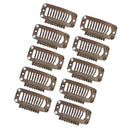 Synthetic Straight Texture Hair Extension Snap Clips Hair Decor Head Accessory 32mm Brown PACK OF 10PCS